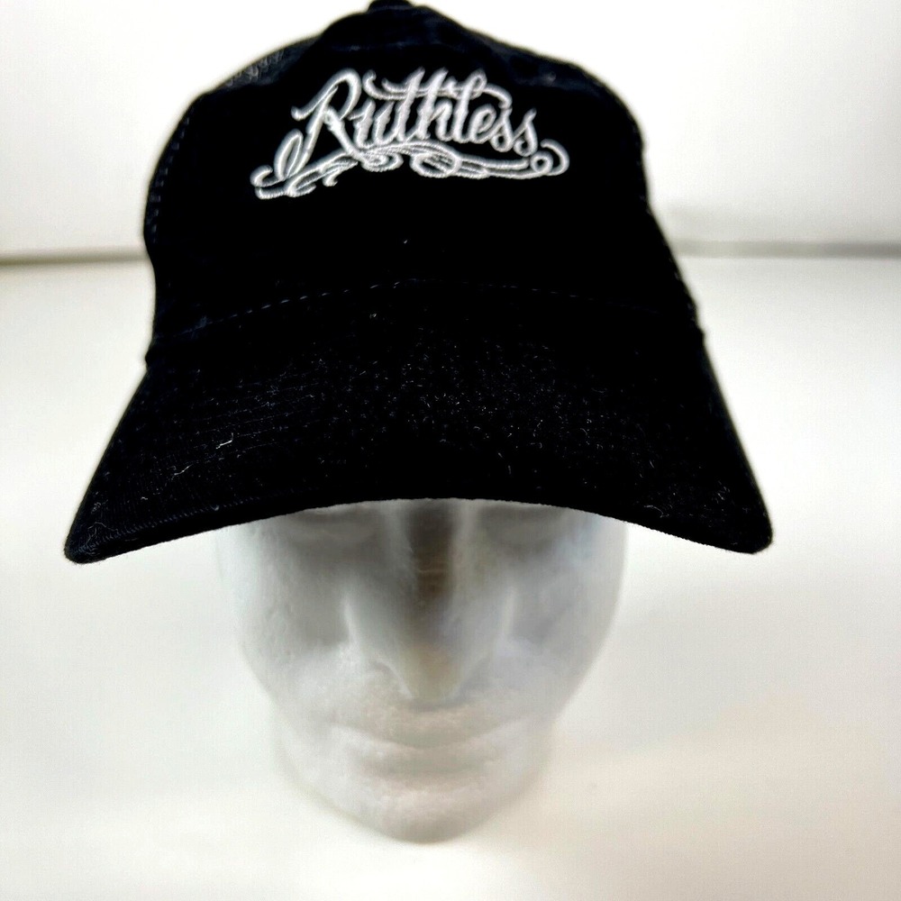 Ruthless Platinum Series Baseball Cap Black Embroidered Hook & Loop One Size